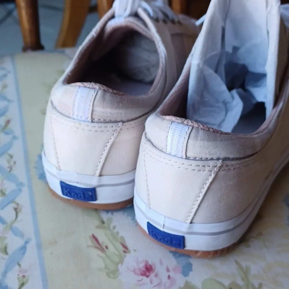 Keds Womens Tan Plaid Canvas Casual Comfort Sports Sneakers Shoes Size US 7